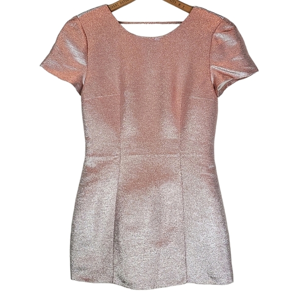 Express Rose Gold Metallic Shimmer Mini Dress - Picture 2 of 10